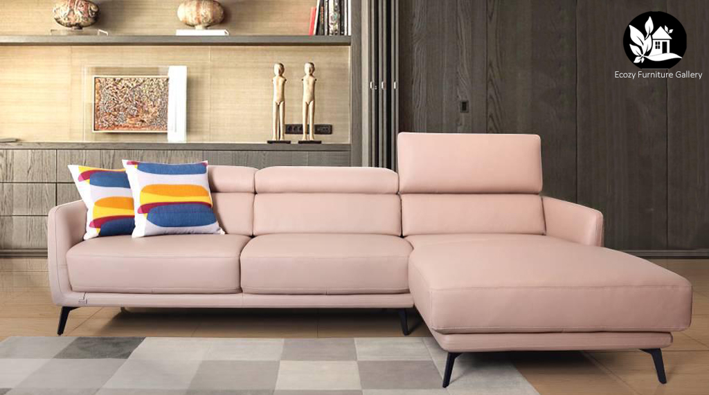 Designer Premium Cowhide Leather L Shaped Sofa Singapore