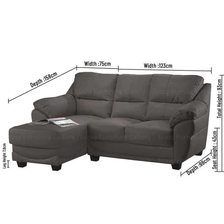 Fly Half Leather L Shape Sofa 5