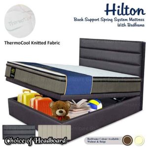 HILTON Back Support Mattress with Storage Bedframe Bundle Package 1