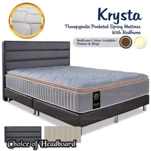 KRYSTA Therapypedic Pocketed Spring Mattress with Bedframe Bundle Package