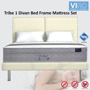 Tribe 1 Divan Bed Frame Mattress Set in Queen Size