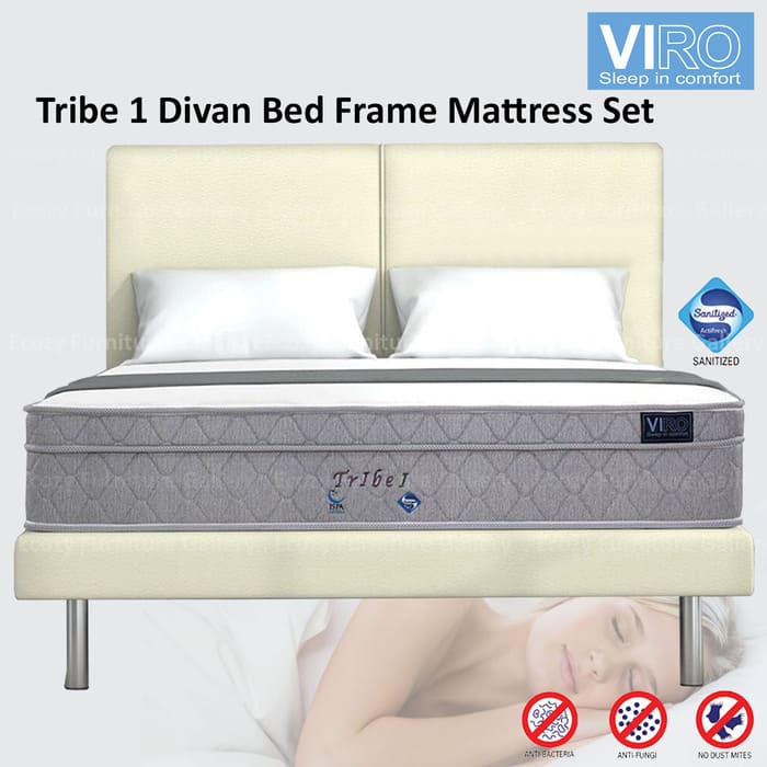Tribe 1 Divan Bed Frame Mattress Set in Queen Size