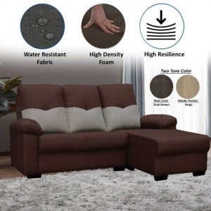Kacey Water Resistant Fabric L Shape Sofa 2