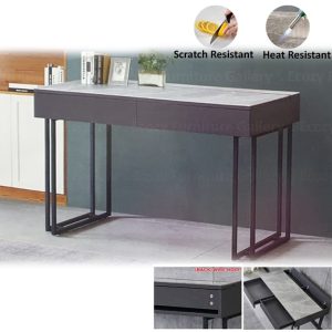 Arlo Sintered Stone Italian Grey Study Desk