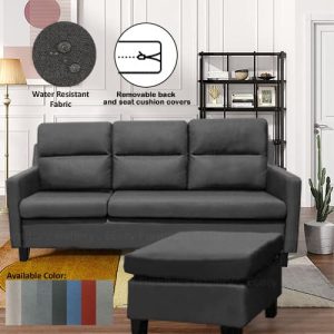 Luna Water Resistant Fabric L Shape Modular Sofa Set