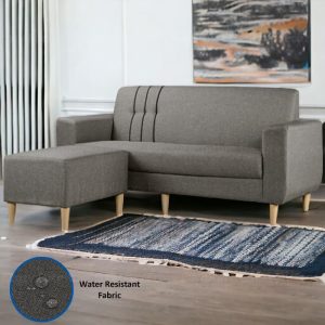 Aspen 3 Seater Water Repellent Fabric Sofa with Stool