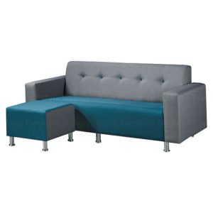 Garrick 3 Seater Water Repellent Fabric Sofa with Stool 2