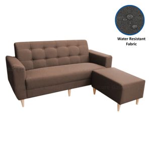 Jash 3 Seater Water Repellent Fabric Sofa with Stool 2
