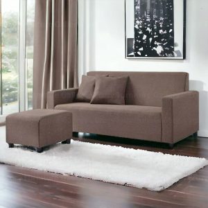 Noad 3 Seater Water Repellent Fabric Sofa with Stool