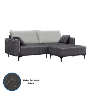Tyler 3 Seater Water Repellent Fabric Sofa with Stool 2