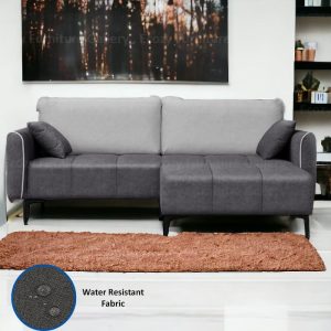 Tyler 3 Seater Water Repellent Fabric Sofa with Stool