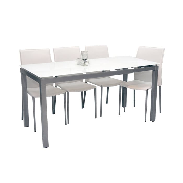 Kyra Extendable Tempered Glass Dining Set 2