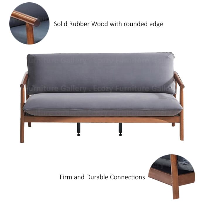 Dael 3 Seater Wooden Sofa 3