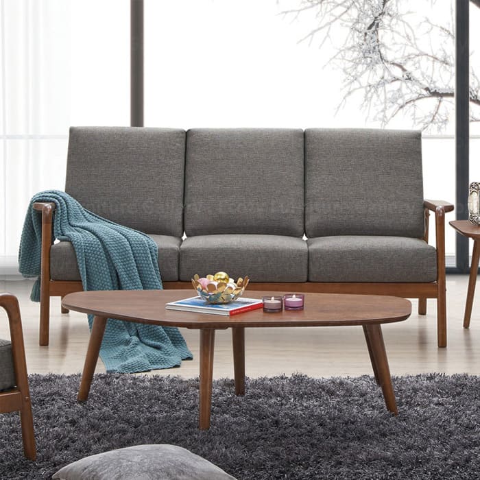 Leston 3 Seater Wooden Sofa 1