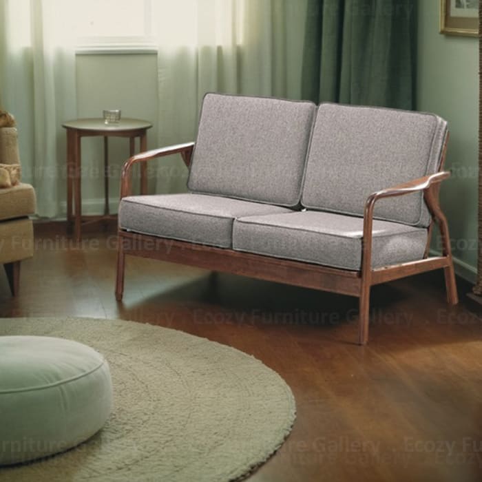 Baxton 2 Seater Wooden Sofa