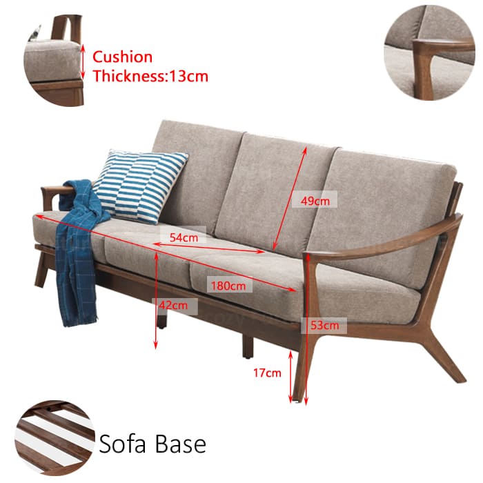 Witty 3 Seater Wooden Sofa 2