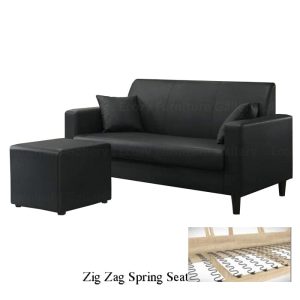 Corbin 3 Seater Faux Leather Sofa with Stool 3