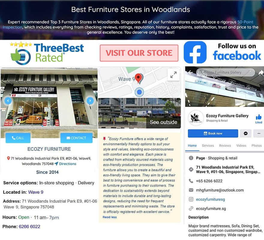 Ecozy Furniture Gallery The Best Furniture Stores in Woodlands for Years 2025