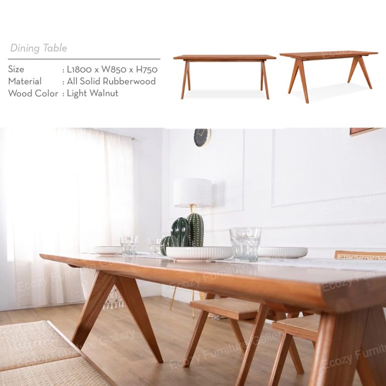 Rattan Solid Rubber Wooden Dining Set (1)